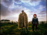 Shepherd and a boy, Periam, Romania.